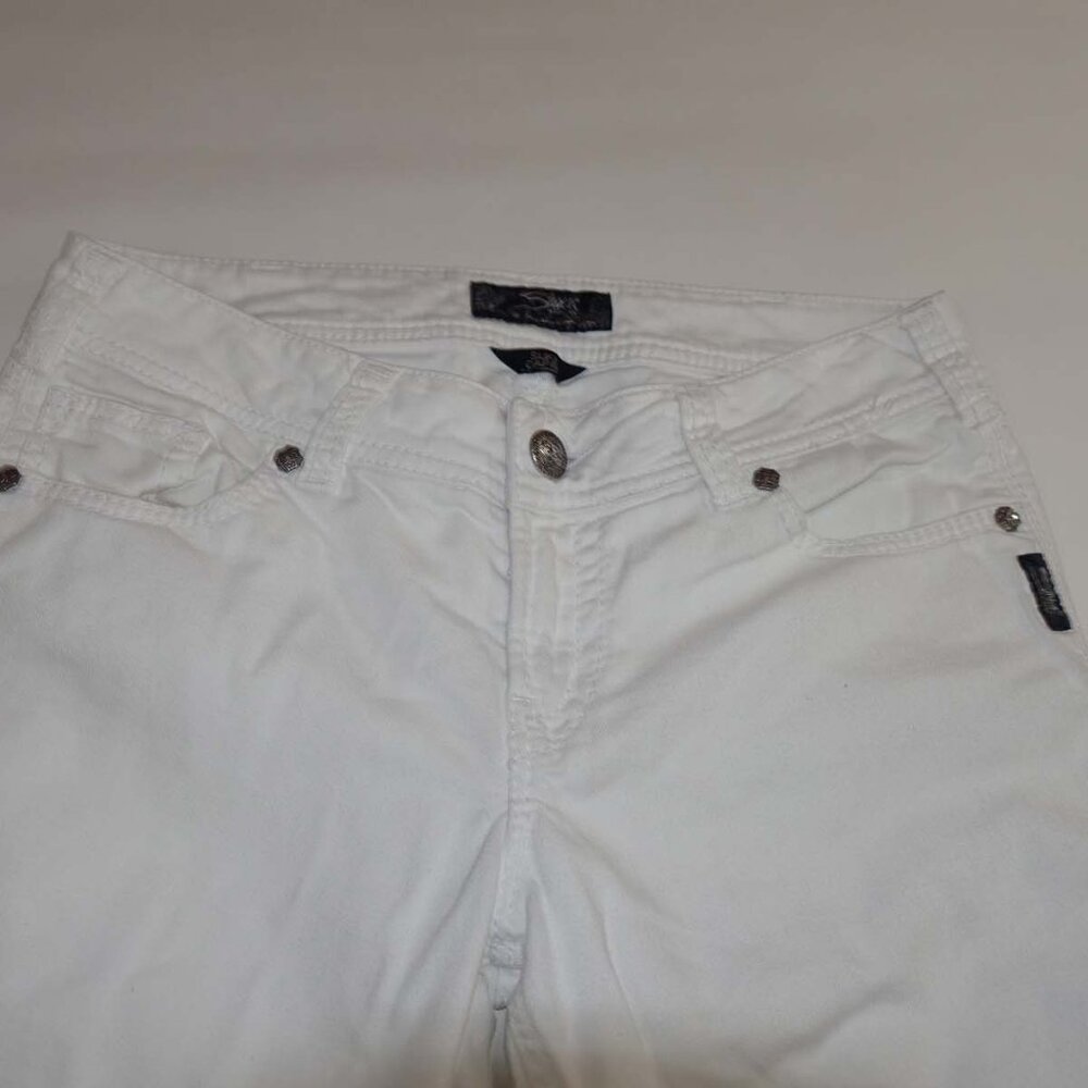 Silver Women's Suki Capri Jeans Size 30 Low Rise White 5 Pocket Denim EUC - Picture 2 of 7